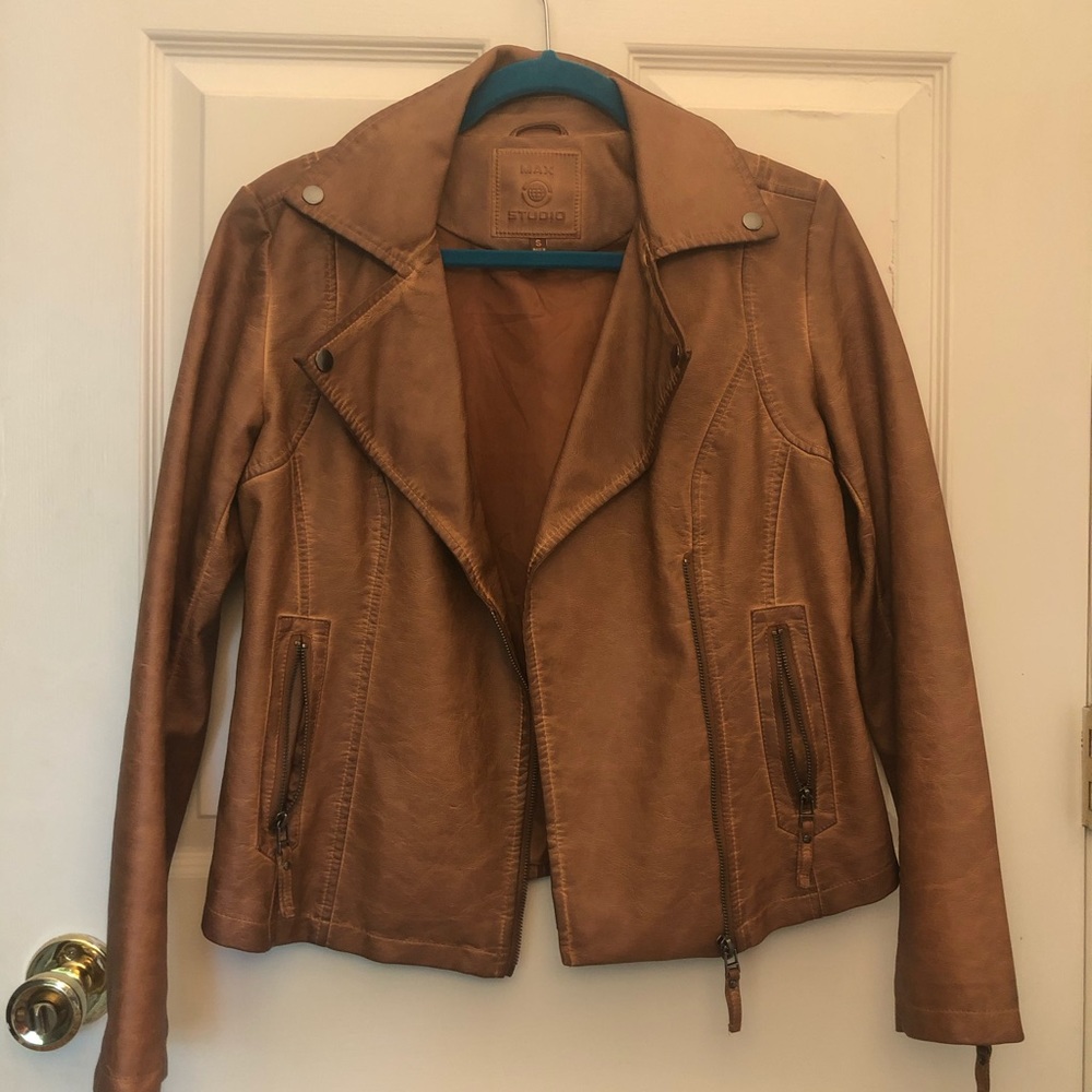 Brown Faux Leather Jacket